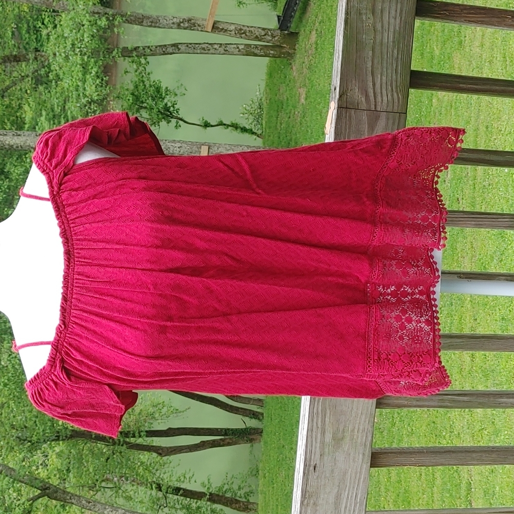 Xhilaration Red Off The Shoulder Top Size M